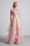 Bateau Neck A Line Champagne Sequin Mother Of the Bride Dress
