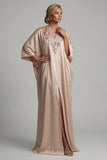 Champagne Halter Sheath Sequins Mother Of the Bride Dress with Slit