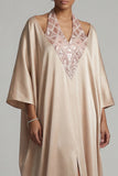 Champagne Halter Sheath Sequins Mother Of the Bride Dress with Slit