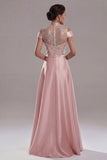 Off The Shoulder Cut Out A Line Pink Sequin Mother of the Bride Dress