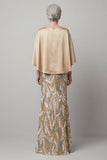 Champagne Mermaid 3/4 Sleeves Mother of the Bride Dress with Sequins