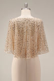 Sparkly Champagne Long Mermaid Sequin Mother of the Bride Dress