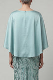 Sparkly Mermaid Blue Sequin Long Mother of the Bride Dress with 3/3 Sleeves