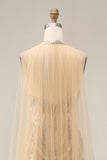 Sparkly Champagne Halter Mermaid Sequin Long Prom Dress