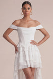 Pink Corset A Line Tiered Ruffle Mini Dress