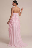 Pink Corset A Line Tiered Ruffle Mini Dress