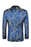 Black 2 Piece Shawl Lapel One Button Jacquard Men's Prom Suits