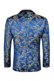 Red 2 Piece Peaked Lapel Jacquard Men's Prom Suits