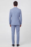 Light Blue Shawl Lapel Single Breasted 2 Piece Men's Wedding Suits