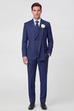 Light Blue Shawl Lapel Single Breasted 2 Piece Men's Wedding Suits