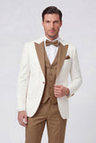 3 Piece Black Slim Fit Peak Lapel Men's Prom Suits