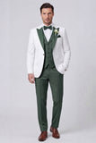 3 Piece Black Slim Fit Peak Lapel Men's Prom Suits