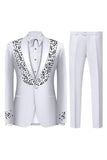 Black One Button Shawl Lapel 2 Piece Men's Wedding Suits