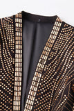 Sparkly Gold 2 Piece Open Front Beaded Men's Prom Suits