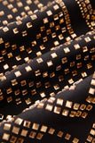 Sparkly Gold 2 Piece Open Front Beaded Men's Prom Suits