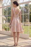 Blush A Line V-Neck Midi Jacquard Floral Dress