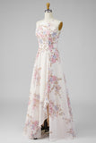 Apricot A Line Halter Open Back Maxi Floral Dress with Slit
