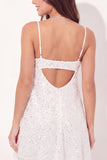 Sparkly A-Line White Sequins Spaghetti Straps Mini Graduation Dress
