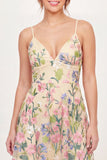 Yellow A-Line Embroidered Mini Graduation Dress