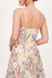 Yellow A-Line Embroidered Mini Graduation Dress