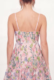 Pink Embroidered A-Line V-Neck Mini Graduation Dress