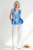 Pink V-Neck One Button 2 Piece Printed Women's Suits
