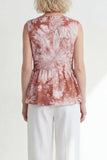 Pink V-Neck One Button 2 Piece Printed Women's Suits