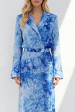 Brown 2 Piece Notched Lapel Long Sleeves Business Dress with Back Slit