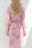 Brown 2 Piece Notched Lapel Long Sleeves Business Dress with Back Slit