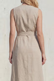 Khaki V-Neck Leisure Women Suit with Belt