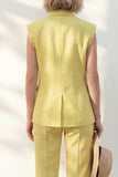 Yellow Shawl Lapel Slim Fit One Button Long Women Suit