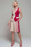 Light Khaki Peaked Lapel 2 Piece Women Suits with Pockets