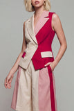 Light Khaki Peaked Lapel 2 Piece Women Suits with Pockets