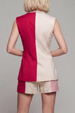 2 Piece Light Khaki Peaked Lapel ColorBlock Women Suits