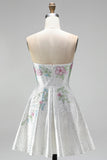 Sweetheart White A-Line Cocktail Dress with Beading
