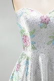 Sweetheart White A-Line Cocktail Dress with Beading