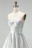 Sweetheart White A-Line Cocktail Dress with Beading