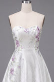 Sweetheart White A-Line Cocktail Dress with Beading