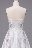 Sweetheart White A-Line Cocktail Dress with Beading