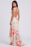 Ivory Mermaid Square Neck Maxi Floral Dress