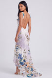 Ivory Mermaid Square Neck Maxi Floral Dress
