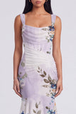 Ivory Mermaid Square Neck Maxi Floral Dress