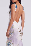 Ivory Mermaid Square Neck Maxi Floral Dress