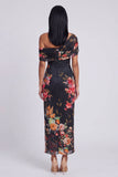 Ivory One Shoulder Sheath Printed Maxi Floral Dress