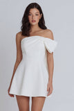 Ivory A-Line Strapless Bridal Shower Dress with Bow