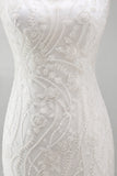 Sparkly White Bodycon Wide Straps Beaded Mini Cocktail Dress