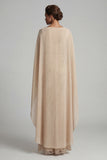 Champagne Mermaid Long Mother of the Bride Dress with Cape