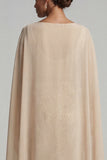 Champagne Mermaid Long Mother of the Bride Dress with Cape