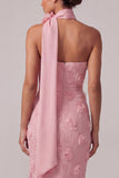 Pink Strapless Mermaid Long Mother Of the Bride Dress with 3D Flowers