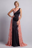 Black Mermaid Long Mother Of the Bride Dress with Cape